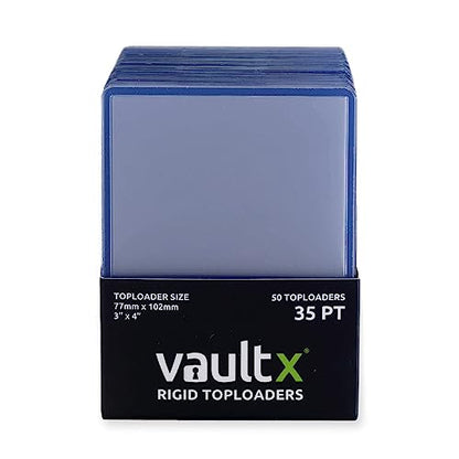 Vault X Toploaders 35pt (50 Pack), 3" x 4" Seamless Clear Rigid Card Holders for Trading Cards TCG - size: 50 Pack, style: 35pt