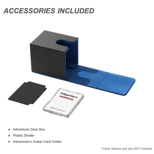 Mage Tech Adventurer [Hero] Modular Deck Box - Holds 99 Double-Sleeved Cards - Includes Avatar Holder - Ultra-Rugged, Expandable Design - MTG Commander/EDH & More - Black/Blue - color: 2. Enigma (Black/Blue), style: 2. Hero