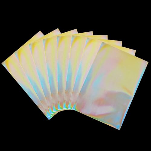 HFATMOS 300 Pcs Photocard Sleeves Laser Flashing Holographic Card Protector | Dustproof Card Sleeves for Mini Photos Credit Name Trading Cards Album Photo Cards, Rainbow Pattern - color: Rainbow Pattern