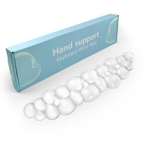 Gel Cloud Keyboard Wrist Rest, Cute Wrist Support and Arm Support Keyboard Rest for Keyboard Typing Pain Relief，Suitable for Office/Computer/Laptop/Gaming（Keyboard Wrist Rest White ） - color: Cloud Keyboard Transparent White