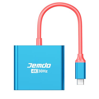 JEMDO Portable Dock Adapter for Switch, Travel Docking Station for TV with 4K HD HDMI Output & PD Fast Charging & USB 3.0 Compatible with Switch/OLED, Steam Deck, MacBook Pro/Air, ROG Ally