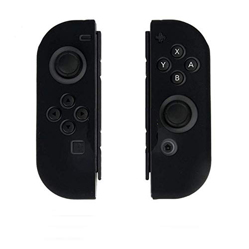 Soft Silicone Rubber Protective Skin Shell Cover Case Thumb Stick Grips Joystick Caps Cover Rocker Cap for Switch NS Controller (Black)