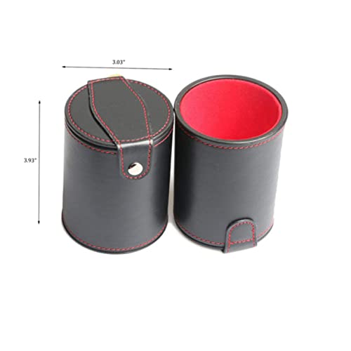Abaodam Double Layer Silent Dice Cup for Ktv Bar Games Pu Leather and Felt Dice Storage for Parties and Entertainment
