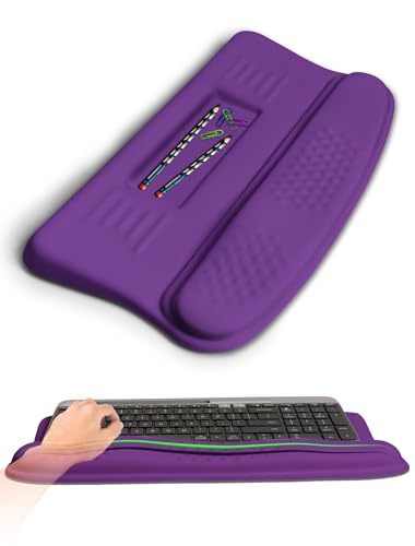 Ergonomic Wave Wrist Rest with Keyboard Stand, Cushioned Palm Rest, Comfortable Integrated Memory Foam for Natural Typing and Relieve Wrist Pain, Rich Purple - color: Rich Purple