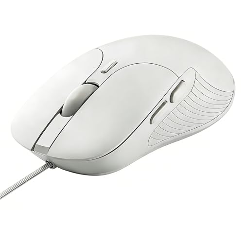 DGMINMU B2 Wired Gaming Mouse, Silent Click Ergonomic Mouse with 7200 DPI Adjustable, RGB Backlit, 6 Programmable Buttons, Braided Cable for PC, Mac, Laptop, Gaming & Office Use (B2-W) - color: B2-W