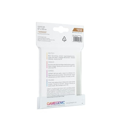Matte Board Game Sleeves | Pack of 80 Matte Sleeves | 67 by 103 mm Card Sleeves Optimized for Use with 7 Wonders | Premium Card Protection | FFG Brown Color Code | Made by Gamegenic