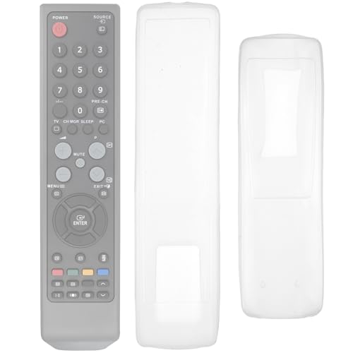 Luxshiny 3Pcs Remote Control Covers for 2 TV and 1 Air Conditioner Remotes | Transparent Silicone Dust Cover Clear Protective Sleeve with Visible Buttons, Easy Battery Replacement, Washable