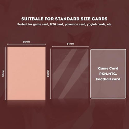 Peach Pink MTG Card Sleeves, Hypttior Dual Matte Textured 100 Card Sleeve with 100 Inner Sleeves for Standard Card, MTG, PKM, Baseball Card, Sports Cards - color: Peach