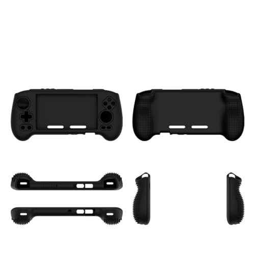 Gamepad Protective Sleeve for ANBERNIC RG556 Drop Protection Cover RG556 Silicone Case Gaming Console Housing Shell (Black) - color: Black