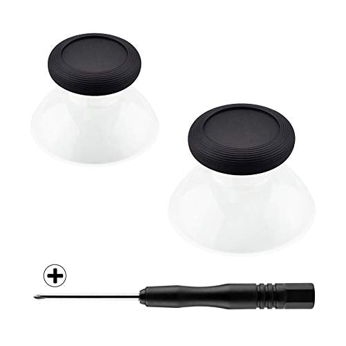 eXtremeRate Black & Transparent Dual-Color Replacement 3D Joystick Thumbsticks, Analog Thumb Sticks with Cross Screwdriver for Nintendo Switch Pro Controller - color: Black & Transparent