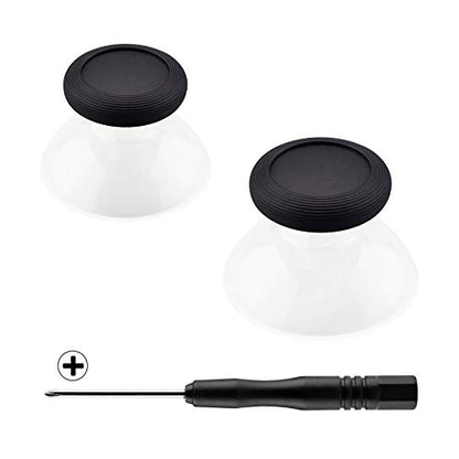 eXtremeRate Black & Transparent Dual-Color Replacement 3D Joystick Thumbsticks, Analog Thumb Sticks with Cross Screwdriver for Nintendo Switch Pro Controller - color: Black & Transparent