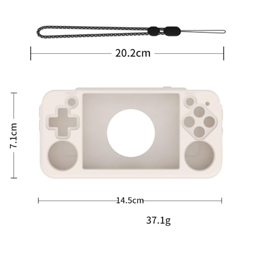 Silicone Protective Case for ANBERNIC RG35XX H Retro Handheld Gaming Console, Soft Sleeve Cover Protector Anti-Bump and Anti-Drop Full Protection, with Lanyard (White) - color: White