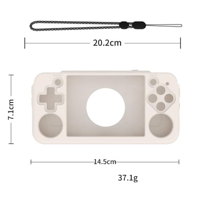 Silicone Protective Case for ANBERNIC RG35XX H Retro Handheld Gaming Console, Soft Sleeve Cover Protector Anti-Bump and Anti-Drop Full Protection, with Lanyard (White) - color: White