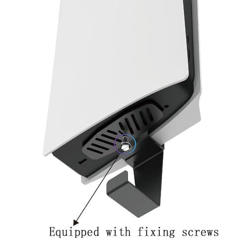Wall Mount for PS5/ PS5 Slim/ PS5 Pro - With 2 Controller Mounts, Vertical Display, Open Design- Black Gaming Console Holder & Stand Kits