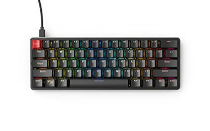 Glorious Custom Gaming Keyboard - GMMK 60% Percent Compact - USB C Wired Mechanical Keyboard - RGB Hot Swappable Switches & Keycaps - Black Metal Top Plate