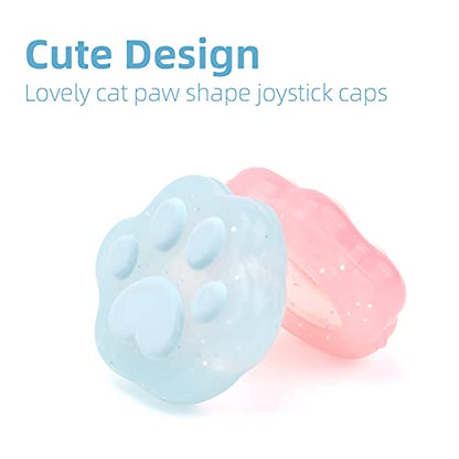 GeekShare Cat Paw Shape Thumb Grip Caps,Soft Silicone Joystick Cover Compatible with Switch/OLED/Switch Lite,4PCS (Glitter) - color: Glitter Cat