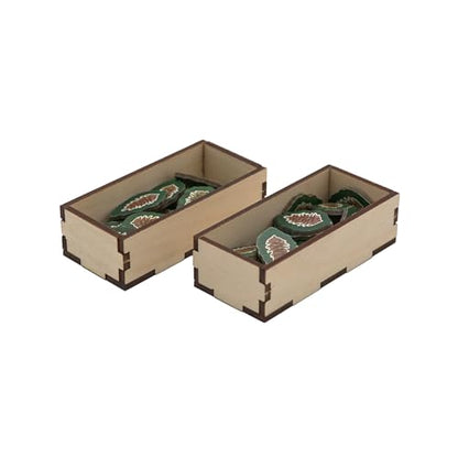 The Broken Token Cascadia and Landmarks Compatible Game Organizer - Wood Storage Box with Multiple Trays for Cards, Tokens & More - Wooden Game Organizer