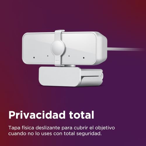 Lenovo 310 FHD Webcam, 1080p, FHD Resolution @30 FPS, Plug-and Play USB Connectivity, 1.8M Cable, 2 Integrated Microphones, External Privacy Shutter, White - color: White, style: 310 FHD
