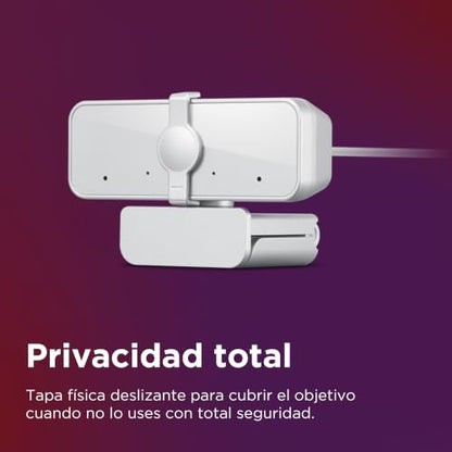 Lenovo 310 FHD Webcam, 1080p, FHD Resolution @30 FPS, Plug-and Play USB Connectivity, 1.8M Cable, 2 Integrated Microphones, External Privacy Shutter, White - color: White, style: 310 FHD