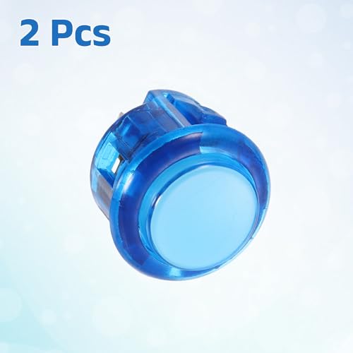 Nexarelle 2 Pcs Arcade LED Lights Push Button (24mm) - 5A 12/24V LED Illuminated Game Push Button for Arcade Machine/Fighting Stick/Video Gaming Controller, Blue - color: Blue