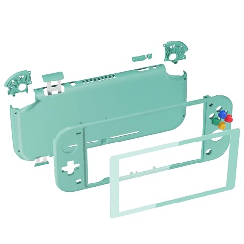 eXtremeRate Misty Green DIY Replacement Shell for Nintendo Switch Lite, NSL Handheld Controller Housing w/Screen Protector, Custom Case Cover for Nintendo Switch Lite - color: Misty Green