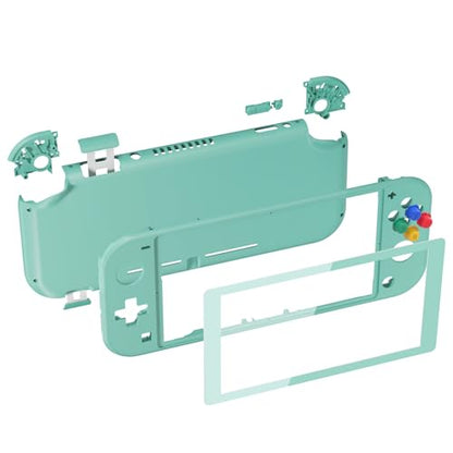 eXtremeRate Misty Green DIY Replacement Shell for Nintendo Switch Lite, NSL Handheld Controller Housing w/Screen Protector, Custom Case Cover for Nintendo Switch Lite - color: Misty Green