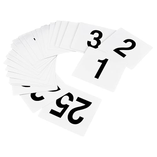 New Star Foodservice 23114 Plastic Double Sided Table Numbers 1-25, 4" x 4" Inch, White with Bold Black Numbers - size: 4 x 4 inches, style: White (1-25)