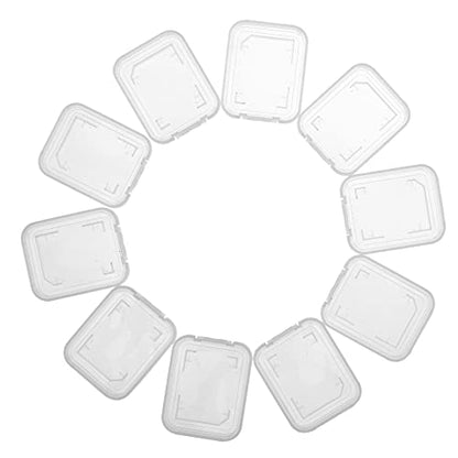 Transparent Standard SD SDHC Memory Card Case Holder Box Storage Boxes (Pack of 10)