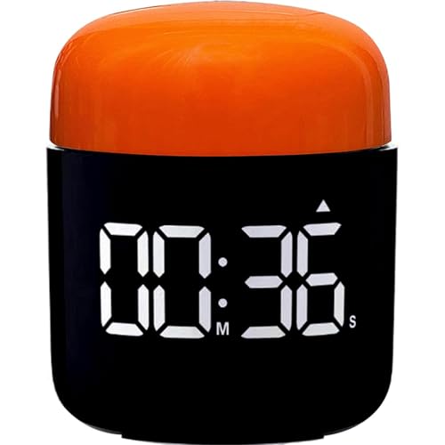 Large Display Digital Timer Stopwatch, Retro Manual Twist Table Count Down & Up Game Timer, Easy to use, Night Light Silent & Sound Timers for ADHD Study Work Kitchen Classroom Yoga Gym (Tangerine) - color: Tangerine