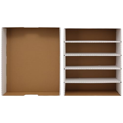 Trading Card Storage Box 5 Row,3950-count Cardboard Storage Box with 16 Pcs Dividers+24 Pcs Index Labels for Mtg, Tcg, Sports Cards (2 Pack-Large) - size: 2 Pack-Large
