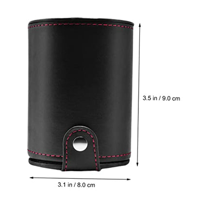 VICASKY 2sets Leather Dice Cup Set Double-Layer Storage Pu Leather Shaker for Ktv and Bars Includes Dice Lightweight and Compact Design