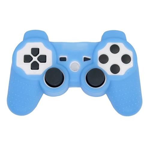 OSTENT Protective Silicone Gel Soft Skin Case Cover Pouch for Sony PlayStation PS2 PS3 Controller Color Blue - color: Blue