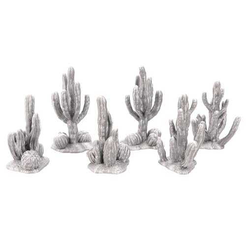 Tabletop Terrain Cactus Scatter Set, 16 Pieces, 28mm Scale, 1-2 Inches Tall