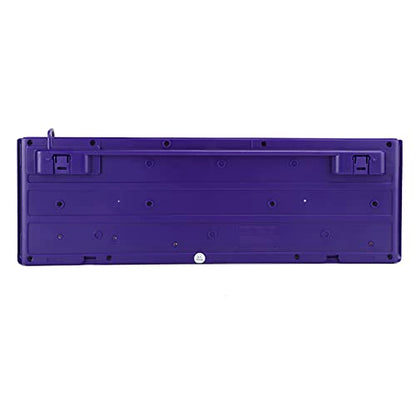 Silent Keyboard Mechanical Membrane USB Wired 104 Keys Adjustable Bracket Ergonomic Design for Laptop Home Office Gaming 45.5x14.7cm (Purple Pink) - color: Purple Pink