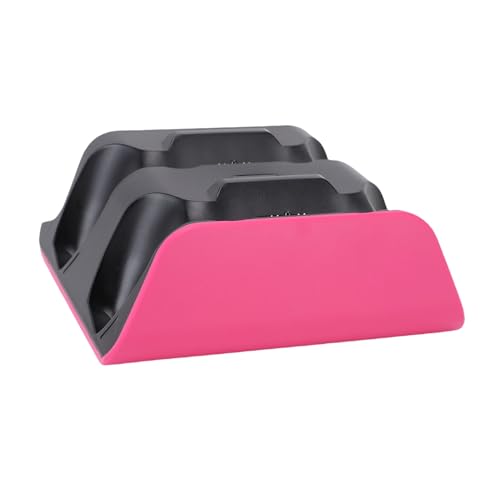 Controller Charging Station, Dual Game Console Charger Dock with Storage Stand, USB Cable, Pink Black for PlayStation Xbox - color: Pink Black
