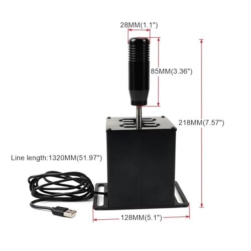 Racing Simulator H-Pattern Gear Shifter, Aluminum Alloy Gearbox Mount for Gaming, E-Sports Compatible
