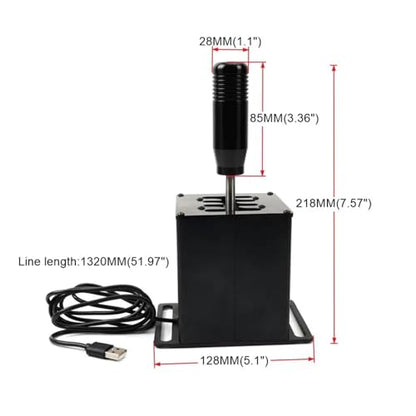 Racing Simulator H-Pattern Gear Shifter, Aluminum Alloy Gearbox Mount for Gaming, E-Sports Compatible