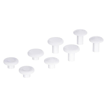 HEXGAMING 8-Pack Replacement Thumbsticks Caps, White | 2 Height, Domed & Concave Grips, for Phantom & Ultimate Pro Controllers, Base Part NOT Included - color: White
