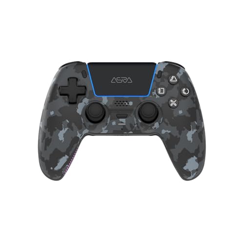 ASRVA Gray Camouflage Wireless Gaming Controller for PS5/ PC/Steam & Mobile, Hall Effect Joystick & Triggers, 6-Axis Gyro, 1000mAh Battery, Programmable Back Buttons - color: Gray Camouflage