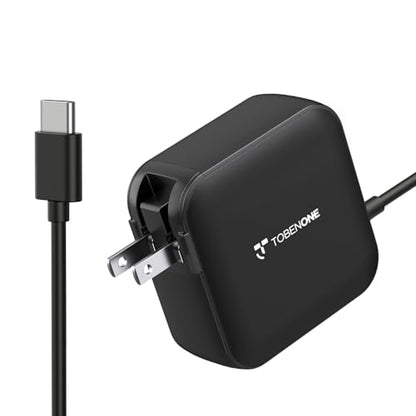 TobenONE 100W USB C Laptop Charger, Universal GaN III Power Supply Adapter, Replacement Foldable Fast Charger PD3.0 for MacBook, HP, Lenovo, Asus, Steam Deck, and All Type C Devices (5ft Cable)