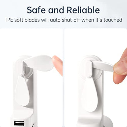 JISULIFE Portable Handheld Fan, 3 In 1-Fan, Power Bank, Flashlight, White | Mini Cooling Essential for Outdoor, Small, On-the-Go Pocket Hand Design, 19 Hours, Auto Shut-Off Safety Soft Blade - color: White