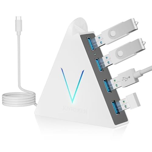 USB C Hub JoyReken,USB C to USB Hub with 4 USB 3.0 Ports,Type C Splitter for MacBook Pro/Air,iMac,Mac mini,Laptop,Surface Pro,XPS,Mouse,Keyboard,Flash Drive,Mobile HDD(2ft,White) - color: White-C