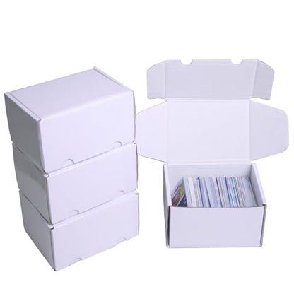NUMINA 4 Pack Small Trading Card Storage Boxes Card Organizer with Dividers | 350 Cards Per Box, Secure Lid Design, Shipping Ready, Dividers & Labels Included, Heavy-Duty Cardboard, Fits TCG & Sports - size: 6 in (4-Pack)