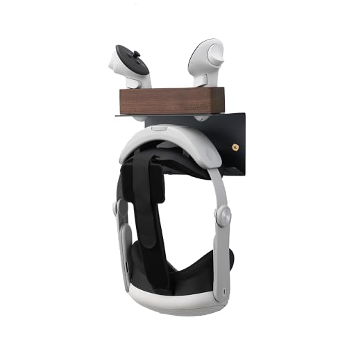 NIRVASH VR Wall Mount Storage Stand Holder Hook for Meta/Oculus Quest 3S/3/2/Pro/Rift-S/Valve Index/PS5 VR2/HTC Vive, Premium VR Headset Wall Hanger