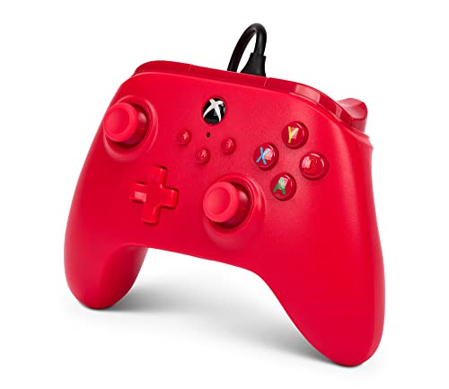 PowerA Wired Controller for Xbox Series X|S - Red, gamepad, video game/gaming controller, works with Xbox One, Officially Licensed - style: Red