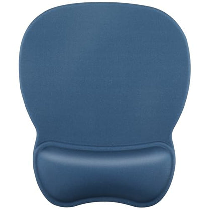 MROCO Ergonomic Mouse Pad with Gel Wrist Rest, 9.4 x 8.1 in, Navy Blue | Ergonomic Shape Design, Multiple Pattern Options, Gel Wrist Comfort, Smooth Lycra Surface, Non-Slip PU Base - color: Navy Blue