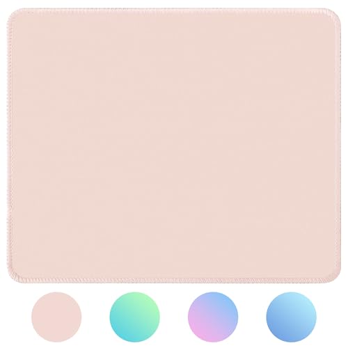 Bloss Small Mouse Pad, Mouse Pad Cute, Desk Matt for Keyboard and Mouse, Beige Mousepad with Stitched Edges, Keyboard Pad for Gaming, Office, Home(11.8 x 9.8 Inches / 3mm) - color: Beige, size: 11.8L x 9.8W inches