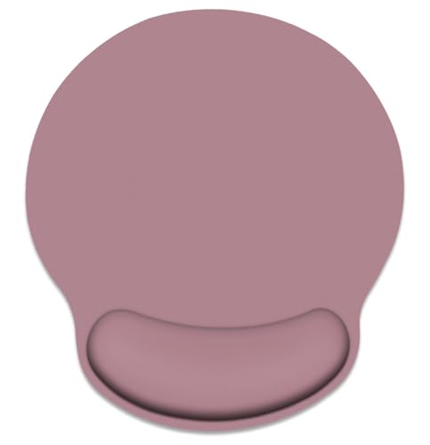 Britimes Dark Pink Mouse Pad Ergonomic Mouse Pad with Wrist Support Non-Slip Rubber Base Mousepad for Home Office Gaming Working Computers Laptop Easy Typing & Relief - color: Dark Pink
