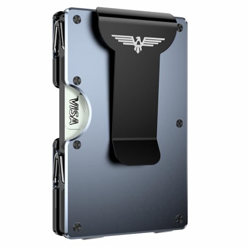 Lenvoten Upgraded Hinged Minimalist Wallet for Men, RFID Blocking Wallet | Slim Metal Aluminum, Credit Card Holder, Money Clip Holds 20 Cards, Premium Scratch-Resistant Finish, Ideal Gift for Men - color: S4-Matte Grey