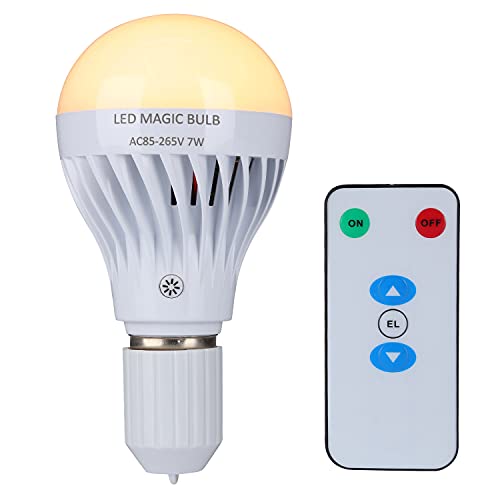 BSOD LED Magic Bulb, 7W Warm White Emergency Light with Remote Controller and Rechargeable Built-in Battery E26 Lamp for Home Indoor Power Outages Lighting (Warm White) - color: Warm White